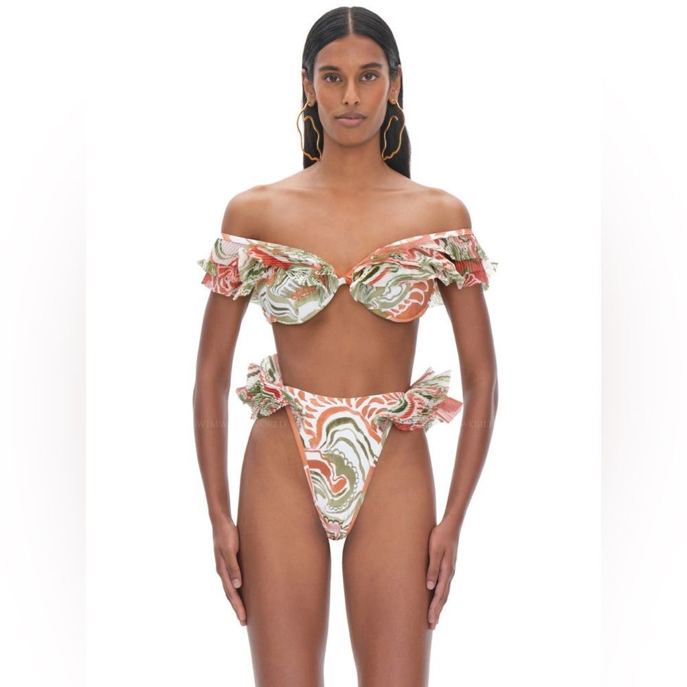 Andrea Iyamah Salama Two Piece Bikini Set Top and High Rise Bottom XL 12-14 NWT